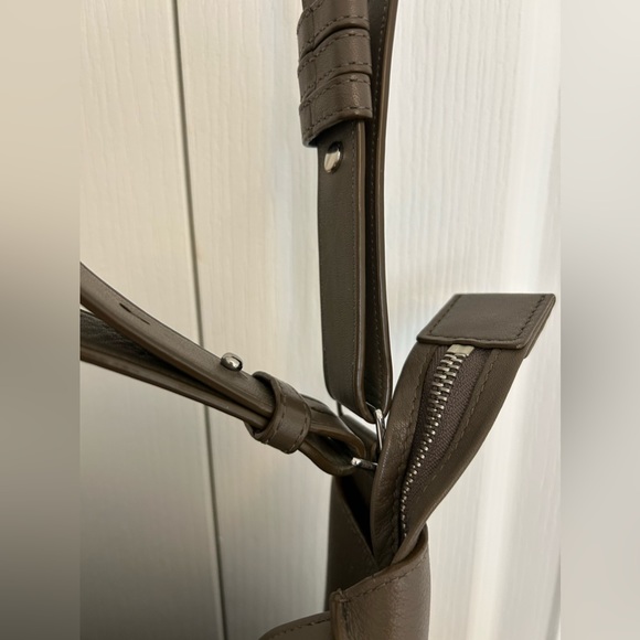 All saints shoulder/crossbody bag in storm grey with metal detailing - Picture 3 of 6